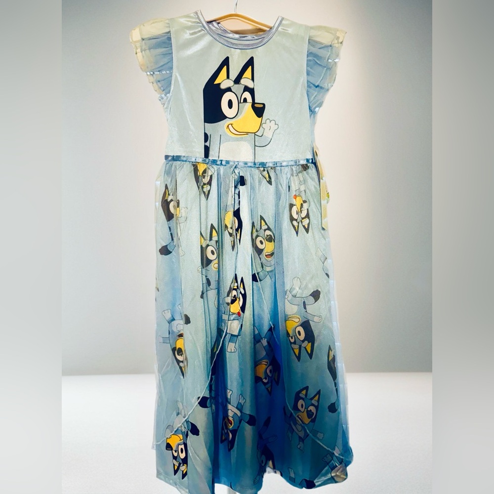 Kids Blue Cartoon Character Dress
